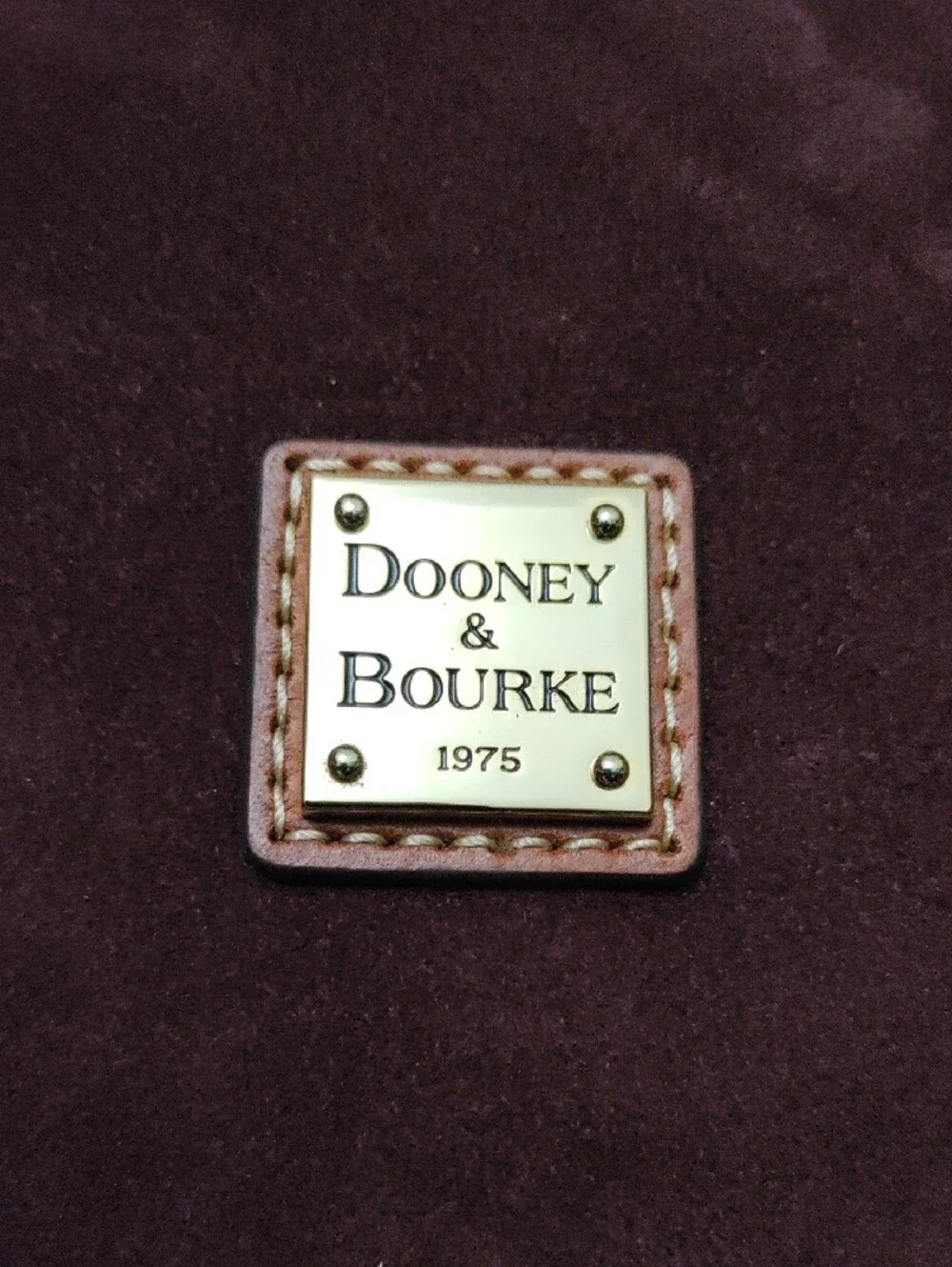 Dooney & Bourke Burgundy Suede Crossbody with Braided Brown Leather Handles